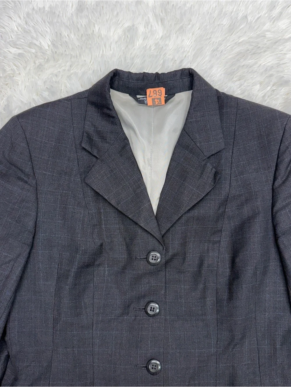 Women’s Size 14S Grey Grand Prix Horseback Riding Show Coat. Good Condition.
